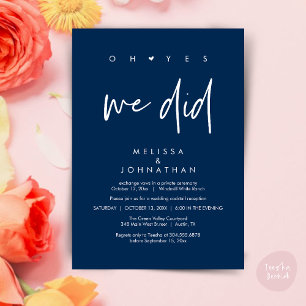 Oh ja, das taten wir, Hochzeitsempfang Dinner Danc Einladung
