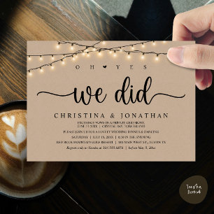 Oh ja, das taten wir, rustikale Hochzeitsfeier Einladung