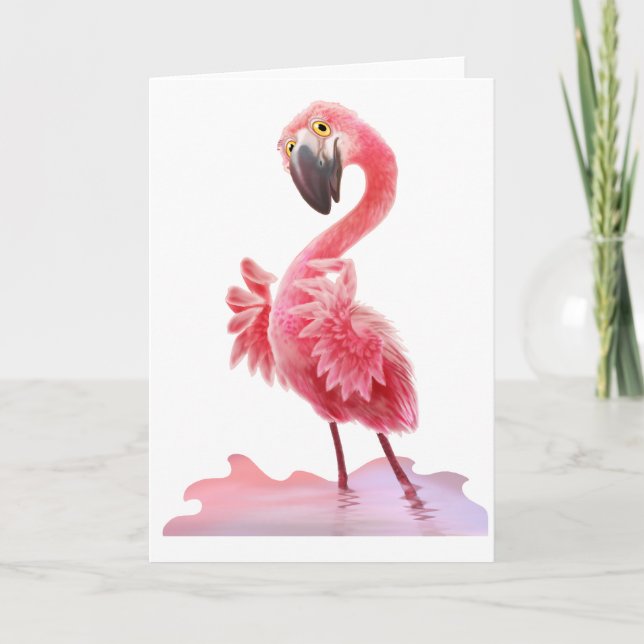 Oh ja Flamingo! Karte (Vorderseite)