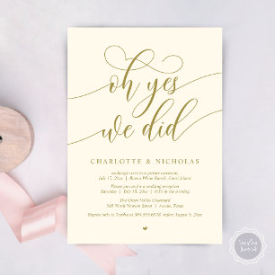Oh ja, wir haben das getan, Hochzeitsfeier-Abendes Einladung