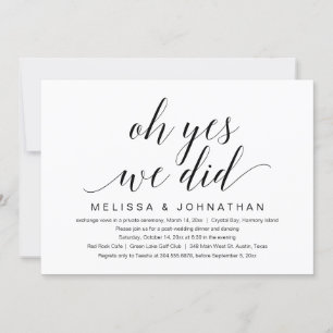 Oh ja, wir haben das getan, Hochzeitsfeier-Party Einladung