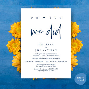 Oh Ja, wir haben es getan, modernes Hochzeits-Elop Einladung