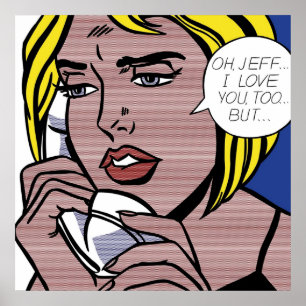 Oh JeffI Liebe Sie auch, aber von Roy Lichtenstein Poster