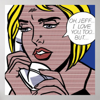 Oh JeffI Liebe Sie auch, aber von Roy Lichtenstein Poster