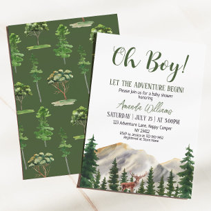 Oh Junge Abenteuer Wald Rehkitz Baby Shower Einladung