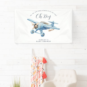 Oh Junge! Abenteuer wartet auf Flugzeug-Junge-Baby Banner