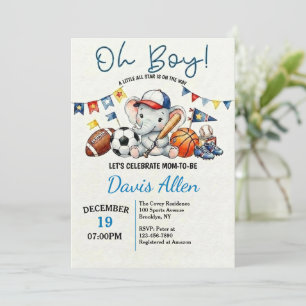 Oh Junge ALL STAR SPORT Baby Shower Einladung