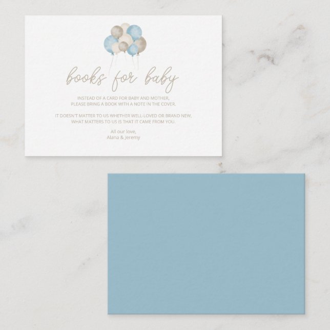 Oh Junge! Aquarellbücher für Beipackkarte Begleitkarte (Vorne/Hinten)