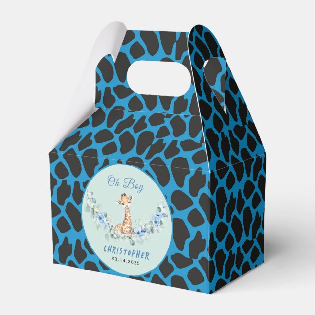 Oh Junge! Baby Giraffe Baby Dusche Geschenkschachtel (Vorderseite)