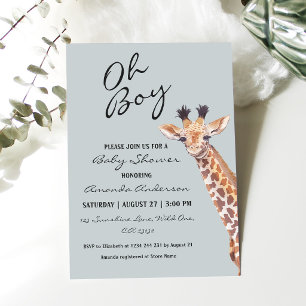 Oh Junge Baby-Giraffe Baby Shower Einladung
