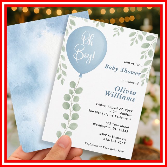 Oh Junge Baby Shower Einladung (Von Creator hochgeladen)