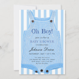 Oh Junge Baby Shower Einladung | Blaue Wasserfarbe
