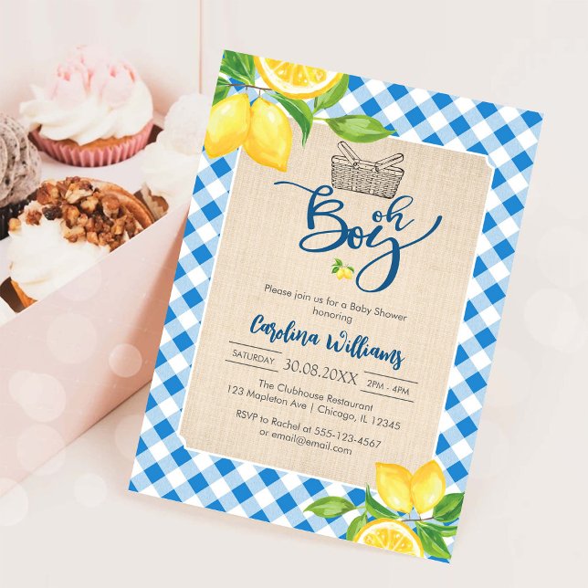 Oh Junge Baby Shower Einladung mit Zitrone (Von Creator hochgeladen)
