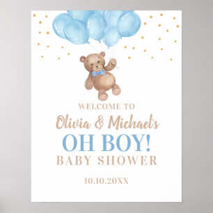 Oh Junge Baby Shower Party Willkommensposter Poster