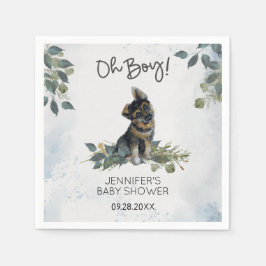 Oh Junge! Babydusche Niedlich Welpe Serviette