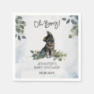 Oh Junge! Babydusche Niedlich Welpe Serviette