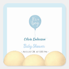 Oh, Junge! Balloon Baby ist fällig Quadratischer Aufkleber