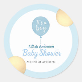 Oh, Junge! Balloon Baby ist fällig Runder Aufkleber