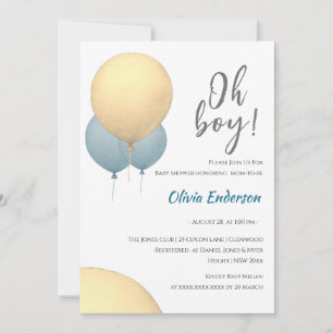 Oh, Junge! Balloon Baby ist gebührend eingeladen Einladung