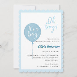 Oh, Junge! Balloon Baby ist gebührend eingeladen Einladung