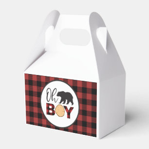 Oh Junge Bär Büffel Karo Baby Shower Geschenkschachtel