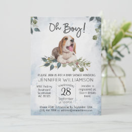 Oh Junge! Beagle Welppy Modern Watercolor Babydusc Einladung