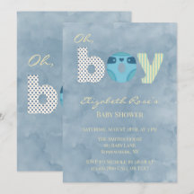 Oh Junge Blaue Aquarell-Windel Baby Shower-Geschen