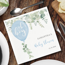 Oh Junge blaue Ballon Junge Babydusche Grün