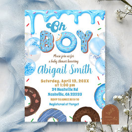 Oh Junge Blaue Donut-Baby-Party-Einladung Einladung