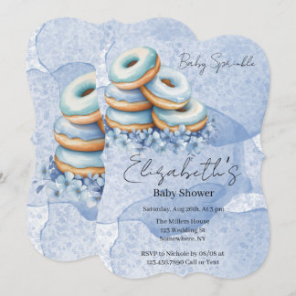 Oh Junge Blaue Donuts Baby Shower Einladung