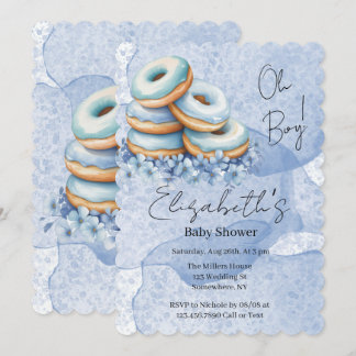 Oh Junge Blaue Donuts Baby Shower Einladung
