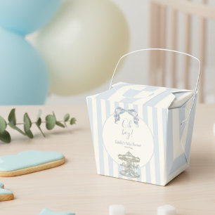 Oh Junge Blaue Schleife Karussellpferd Zirkus-Baby Geschenkschachtel