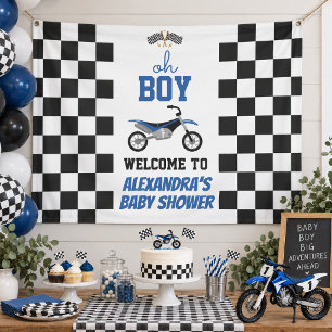 Oh Junge Blaues Dirt Bike Baby Shower Banner