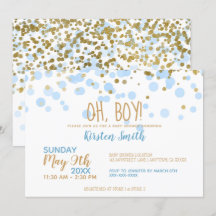 Oh Junge! Blue & Gold Confetti Babydusche