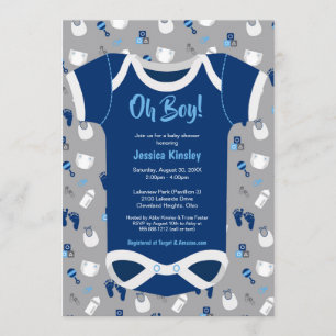 Oh Junge! Bodysuit Babykleidung Dusche Einladung