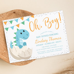 Oh Junge Dinosaurier-Baby-Party Einladung