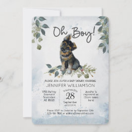 Oh Junge! Dog Baby Shower German Shepherd Einladung
