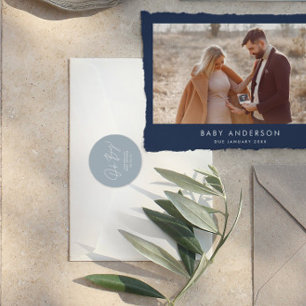 oh-Junge-Duschkopf blau Runder Aufkleber