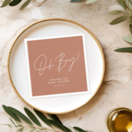 Oh Junge Duschskript Terracotta elegant Serviette