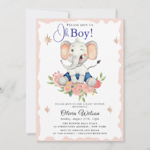 Oh Junge Elefant Baby Shower Einladung