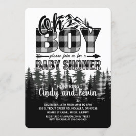 Oh Junge graue Lumberjack Baby Dusche Einladung