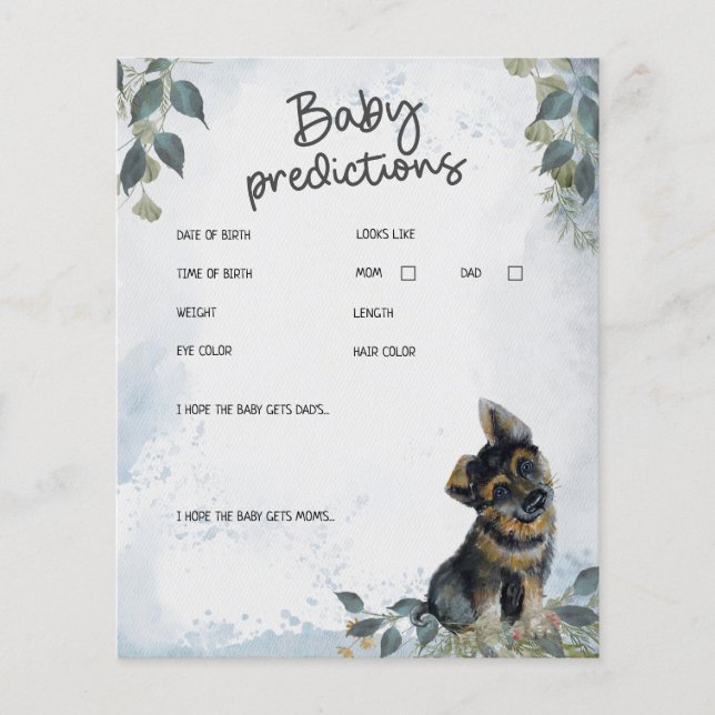 Oh Junge! Hunde Baby Shower Baby Vorhersagen Spiel (Vorderseite)