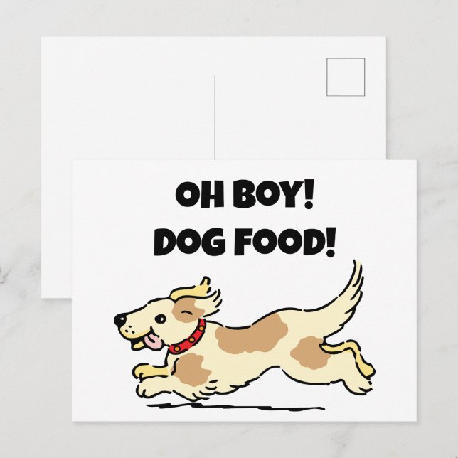 Oh Junge Hunde Hunger Welpe Cartoon Illustration Postkarte (Vorne/Hinten)
