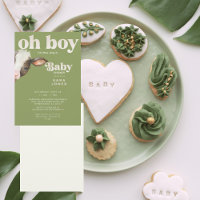 Oh, Junge, ich bin Moo-in Moss Green Baby Dusche