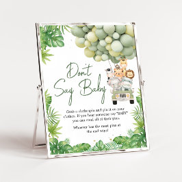 Oh Junge Jungle Safari Baby Dusche Sage nicht Baby Poster