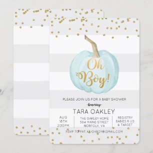 Oh Junge Kürbis Glitter Baby Shower Einladung