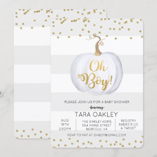 Oh Junge Kürbis Glitter Baby Shower Einladung