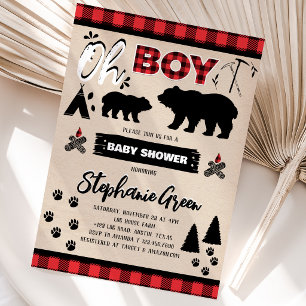 Oh Junge Lumberjack-Baby-Party Einladung