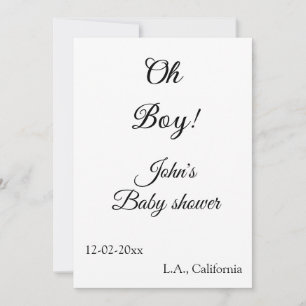oh Junge Mädchen Baby-Party Name Datum Jahr Ort e Feiertagskarte