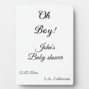 oh Junge Mädchen Baby-Party Name Datum Jahr Ort e Fotoplatte